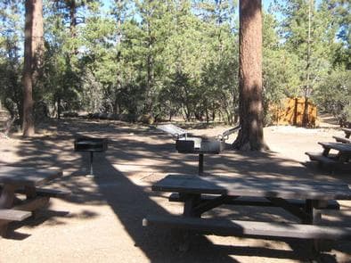 BBQ Grills & Picnic Tables at Tanglewood Group Camp Sign