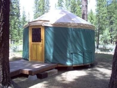 Example of a yurt campsite