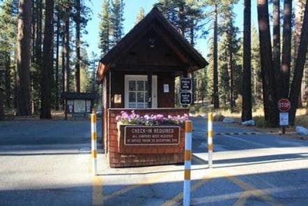 Entrance kiosk to Fallen Leaf Campground