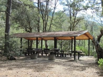 Shady area covered ramada