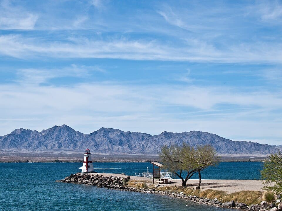 Windsor Beach lighthouse on Lake Havasu at Lake Havasu State Park