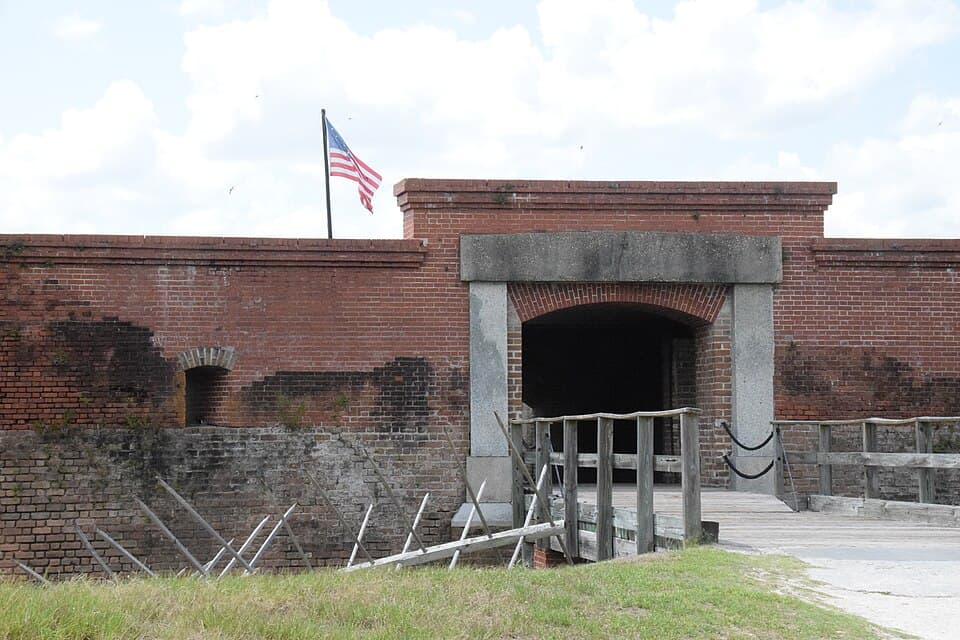 Brick entrance gate of Fort Clinch at Fort Clinch State Park