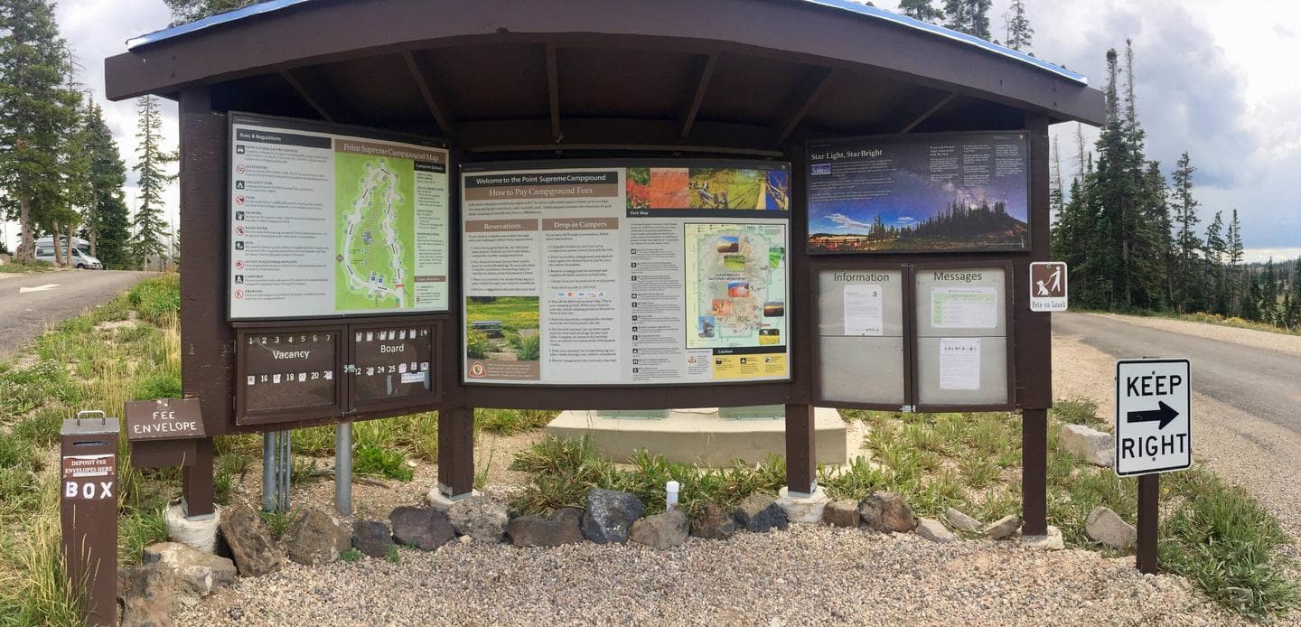Campground check-in kiosk.