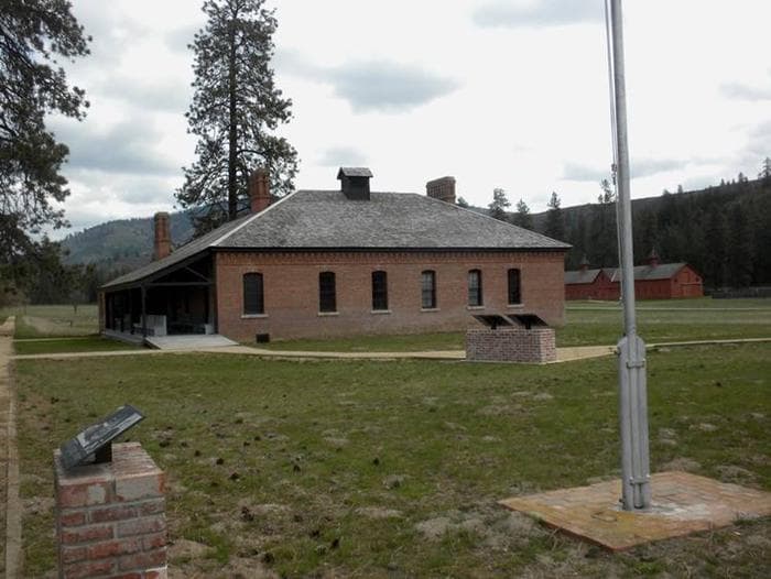 Visitor Center With Stables in the background