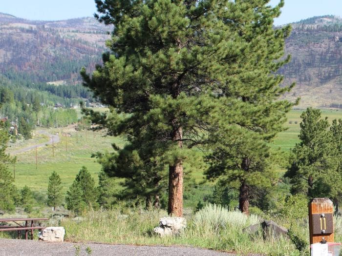 Campsite 11 overlooking the valley below