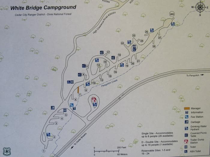 White Bridge Campground map