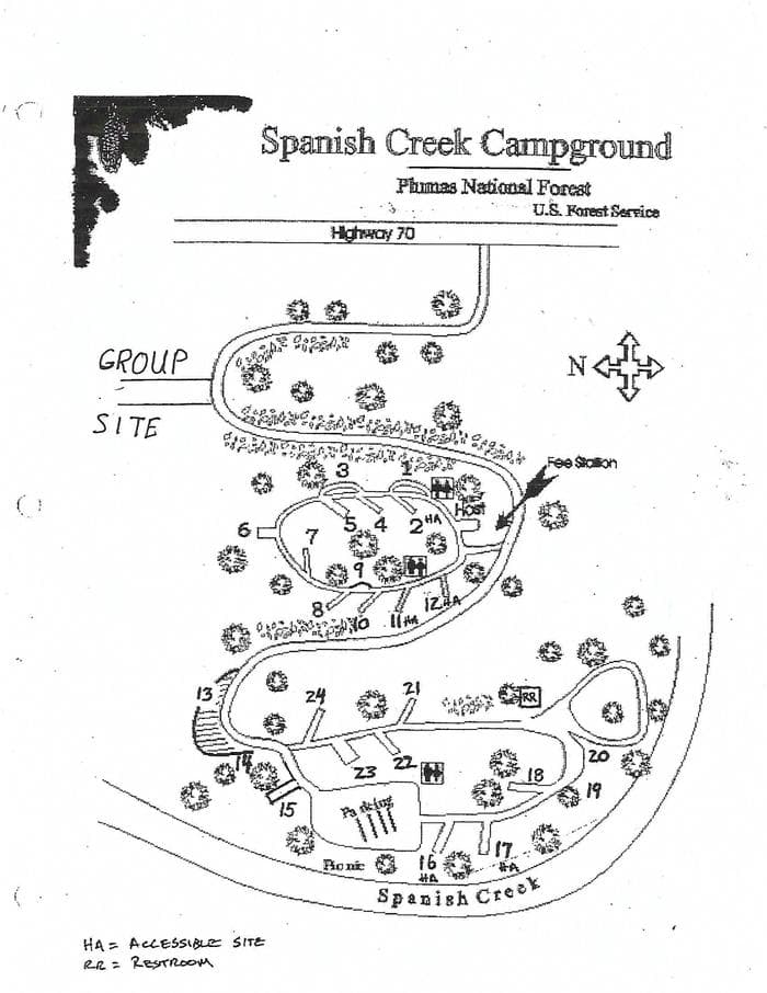 Map of Spanish Creek