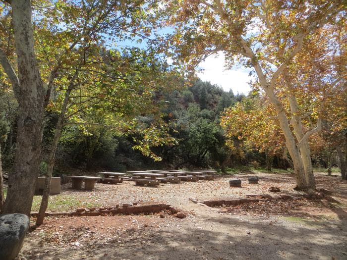 Chavez Crossing Group Campground site #1 with mountain view