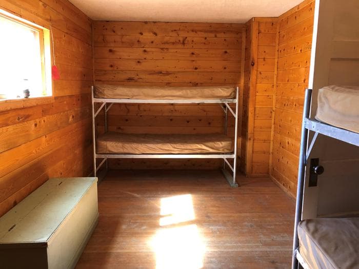 Bunkbeds and wooden storage box