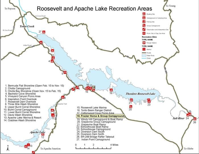 Roosevelt and Apache Lake Map