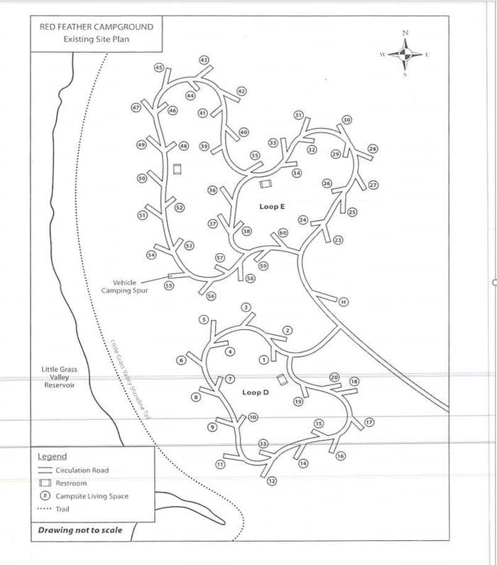 Red Feather Campground map