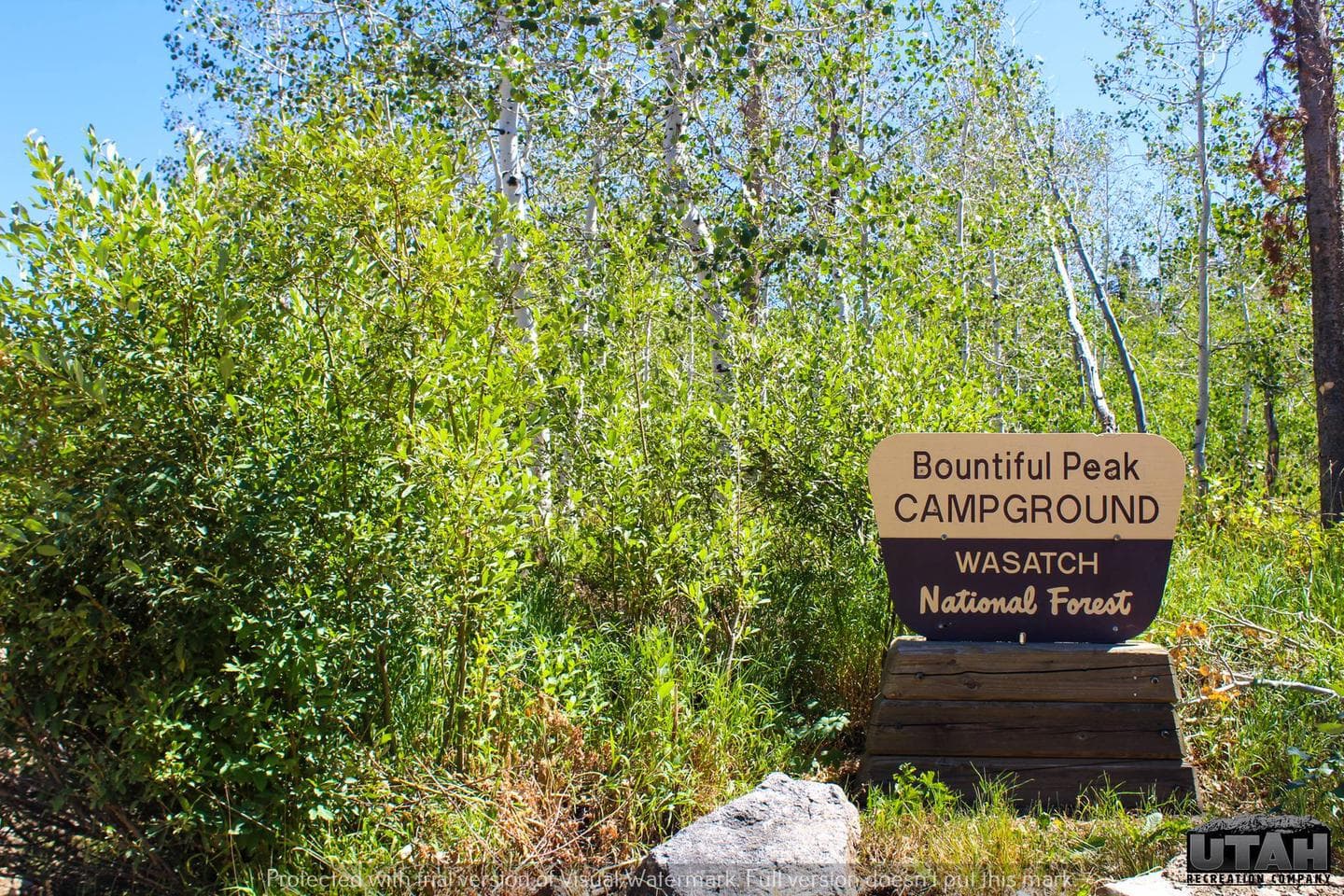 Bountiful Peak Campground sign