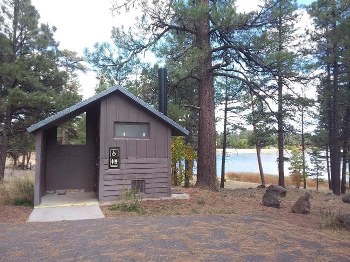 Vault toilet at campgrund