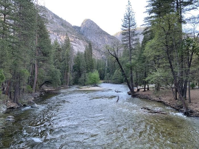 Merced River east from Clark's Bridge near Upper Pines