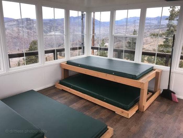 Beds in the lookout.