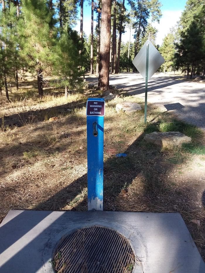 Water spout with no washing/bathing sign