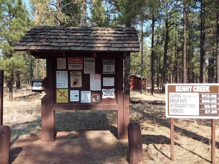Benny Creek Campground Fee/General Information Kiosk