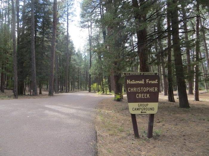 Christopher Creek Campground Entrance Sign