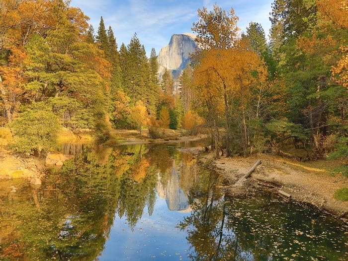 Half Dome, Merced River, fall colors
