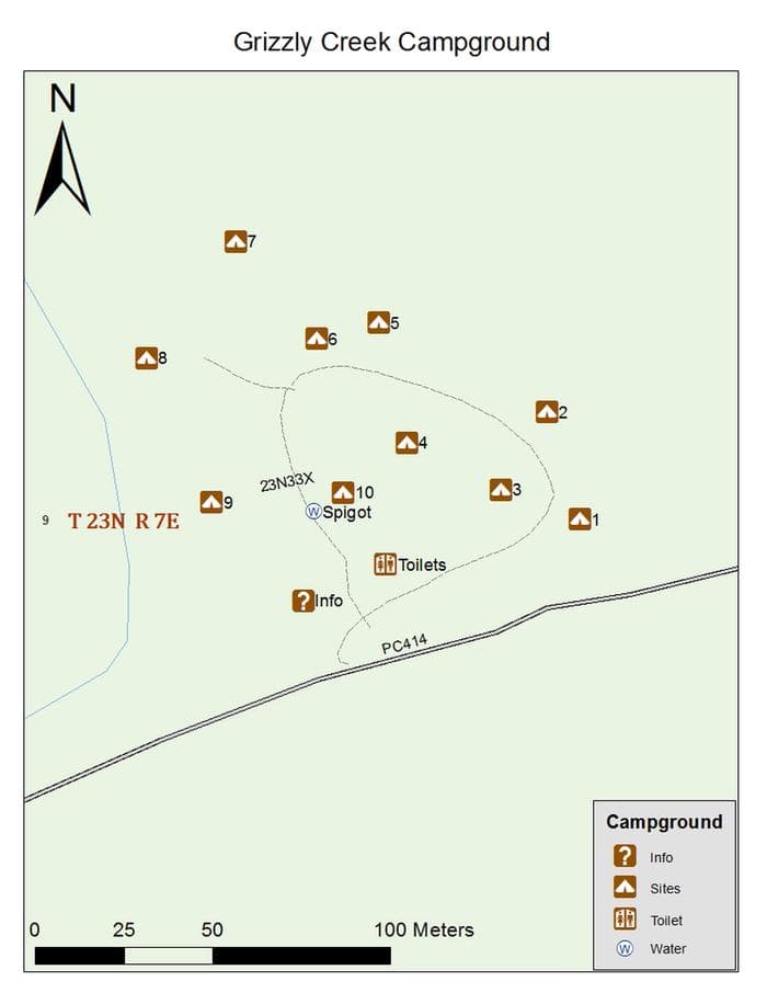 Map of Grizzly Creek CG