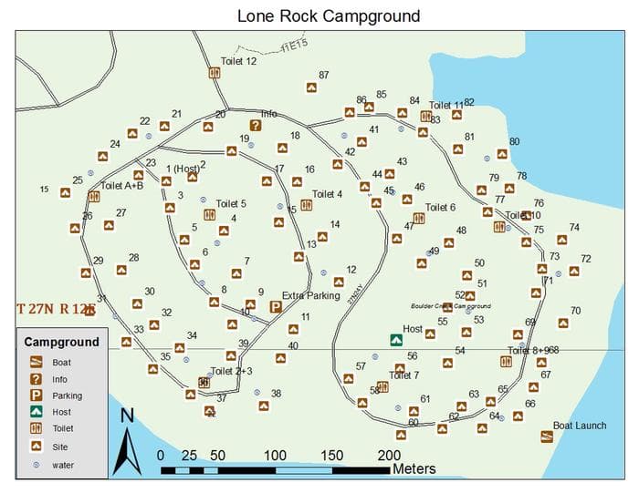 Map of Lone Rock Campground