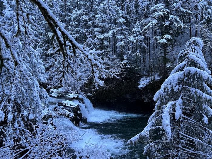 Winter at Sunset Falls