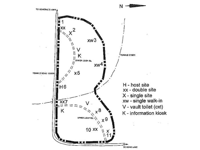 Map of Tenmile Campground