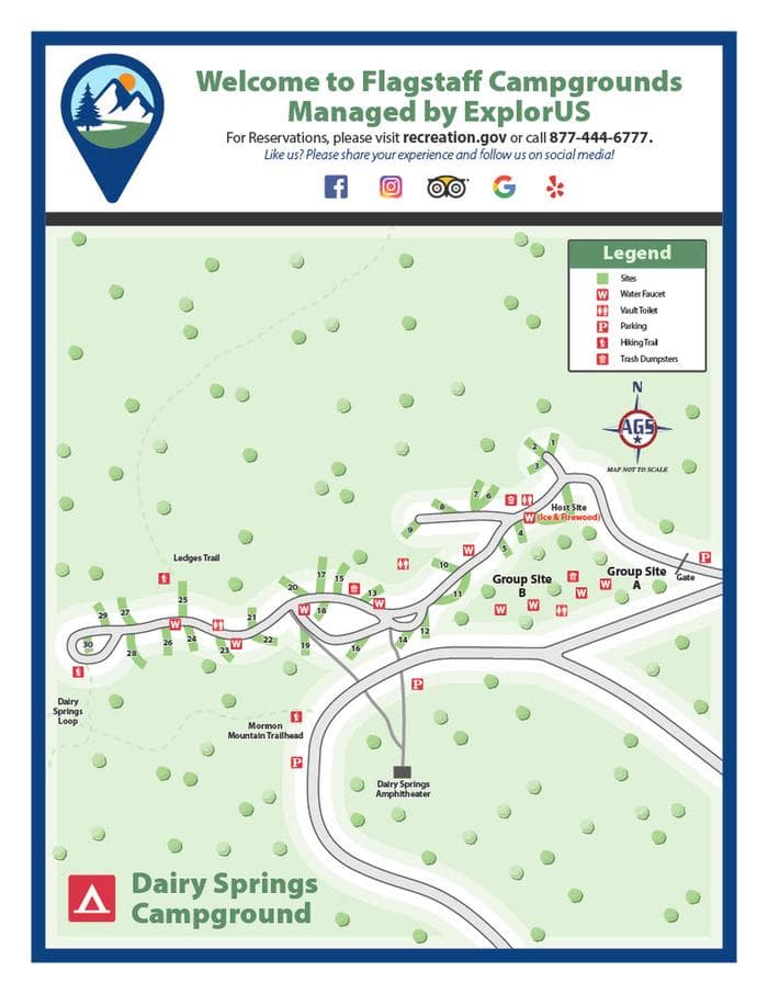 Map of Dairy Springs Campground