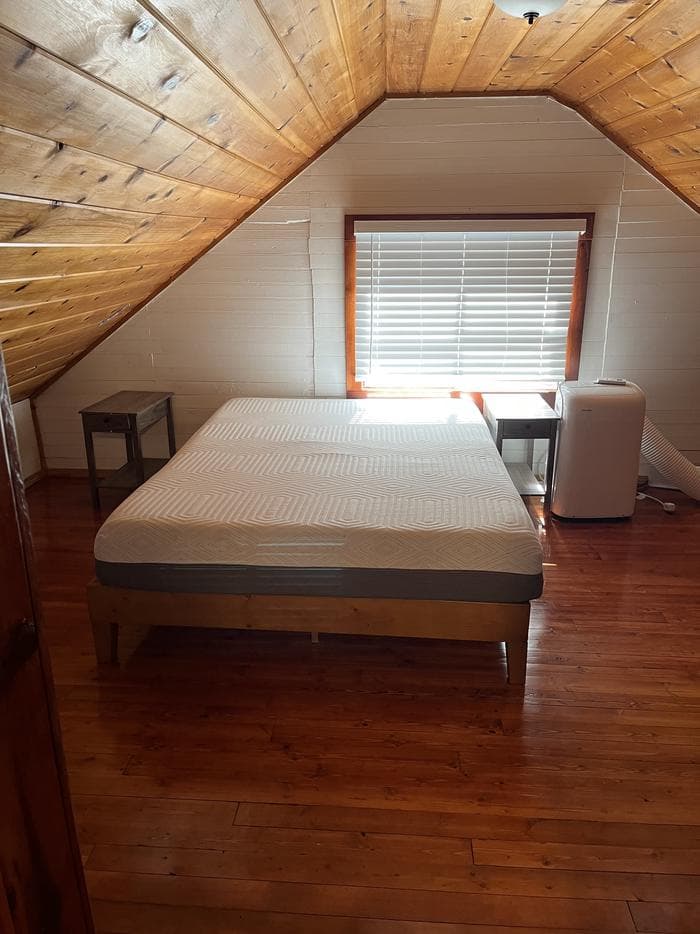 Main Bedroom on the second story of the cabin.