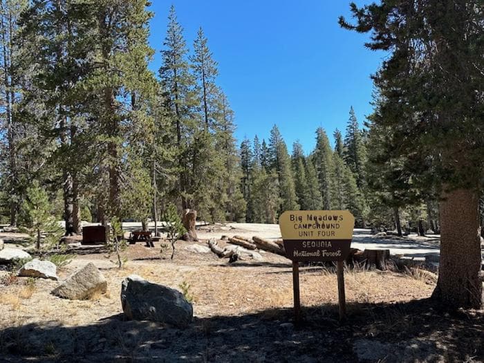 Big Meadow Campground - Unit Four Entrance Sign